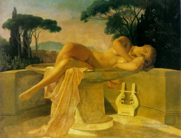  Girl Painting - Girl in a Basin 1845unfinished Hippolyte Delaroche